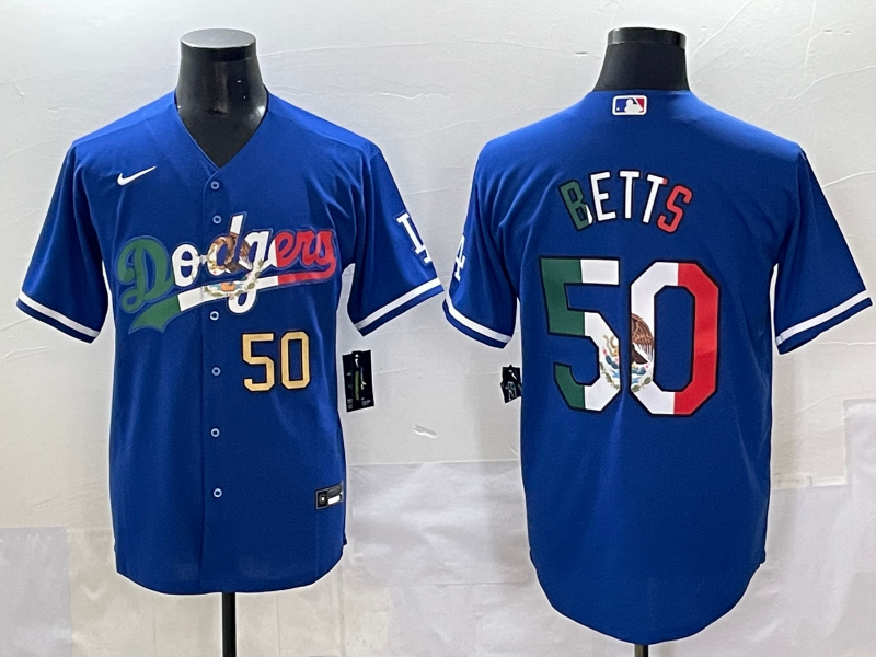 Men 2025 Los Angeles Dodgers #50 Betts Blue Nike 2025 MLB All Star Jersey style 004